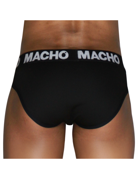 Macho - mch007 slip clásico negro + negro s
