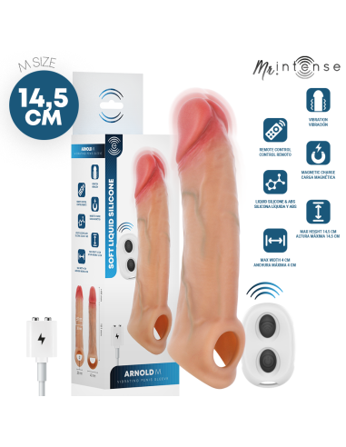 Mr intense - arnold m vibrador funda pene silicona control remoto 14.5 cm -ø- 4 cm