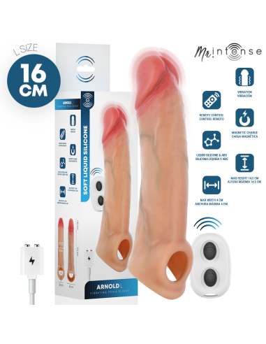 Mr intense - arnold l vibrador funda pene silicona control remoto 16 cm -ø- 4.5 cm