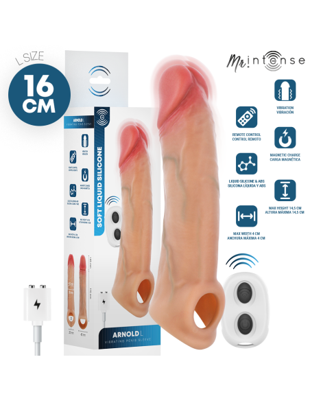 Mr intense - arnold l vibrador funda pene silicona control remoto 16 cm -ø- 4.5 cm