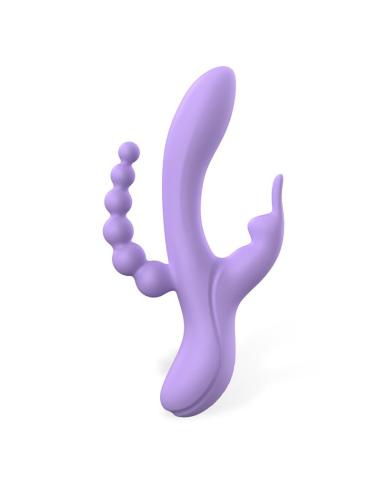 Lindsay Vibrador con Cadena Anal Silicona Líquida Unibody Flexible 2 Motores