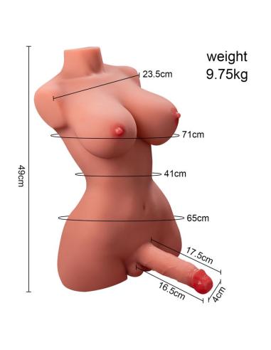 Hermosa Lady Boy Torso con Vibración y Thrusting 9.75 kg