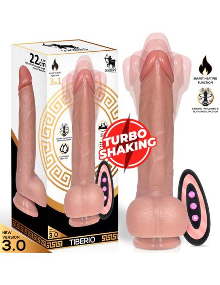 Tiberio Dildo Realista Turbo Shaking con Thrusting, Rotación 360º y Control Remoto Silicona Líquida