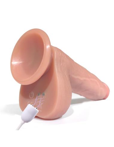 Tiberio Dildo Realista Turbo Shaking con Thrusting, Rotación 360º y Control Remoto Silicona Líquida