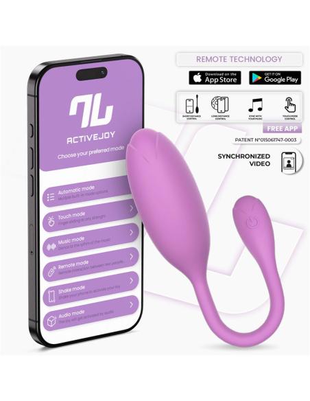 Logan Huevo Vibrador con APP Silicona Unibody Púrpura