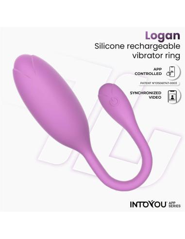 Logan Huevo Vibrador con APP Silicona Unibody Púrpura