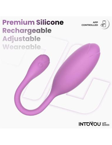 Logan Huevo Vibrador con APP Silicona Unibody Púrpura