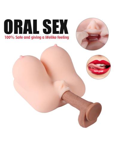 Jalome Masturbador 3 en 1 Vagina, Boca y Pecho 3.2 kg