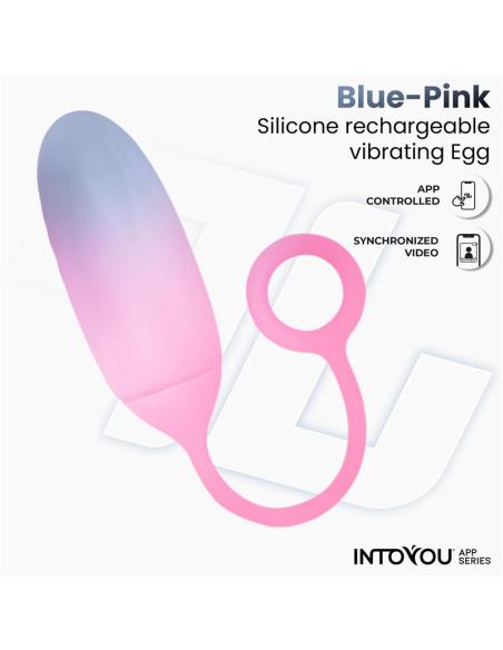 Huevo Silicona Doble Capa con APP Azul/Rosa