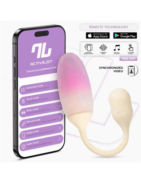 NexEgg Huevo Vibrador Silicona Doble capa App Beige/Rosa