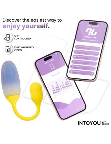 NexEgg Huevo Vibrador Doble Capa Silicona App Amarillo/Púrpura