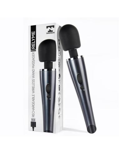 Wand Massager Relyme USB Silicone Black