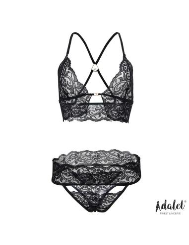 Ella Set Sujetador, Tanga, Antifaz y Esposas de Encaje