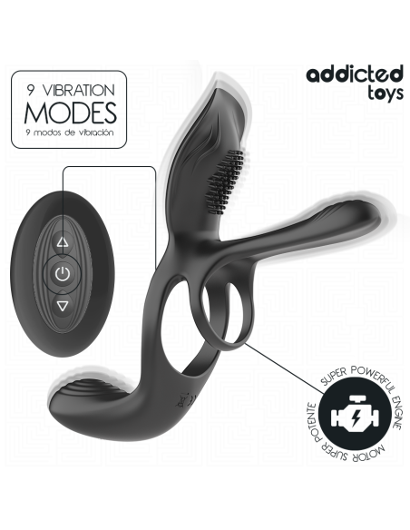 Addicted toys - anillo doble para el pene con estimulador de clítoris
