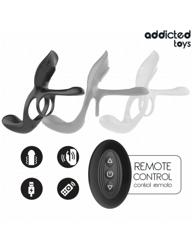 Addicted toys - anillo doble para el pene con estimulador de clítoris