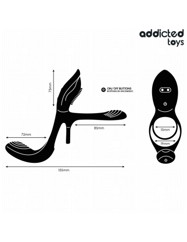 Addicted toys - anillo doble para el pene con estimulador de clítoris
