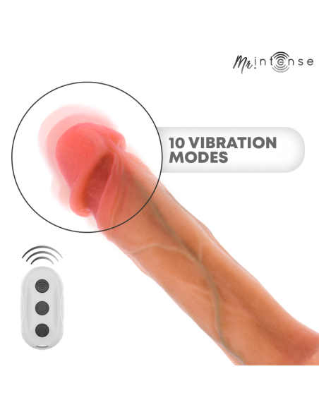 Mr intense - bradley dildo vibrador con efecto calor y control remoto 21 cm -ø- 4.2 cm