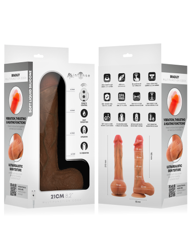 Mr intense - bradley dildo vibrador con efecto calor y control remoto 21 cm -ø- 4.2 cm