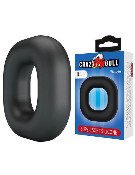 Crazy bull - walden anillo para pene super soft silicona negro