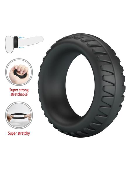 Crazy bull - merritt anillo para pene texturizado silicona negro
