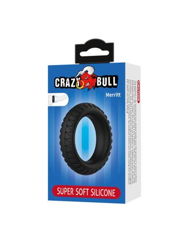 Crazy bull - merritt anillo para pene texturizado silicona negro