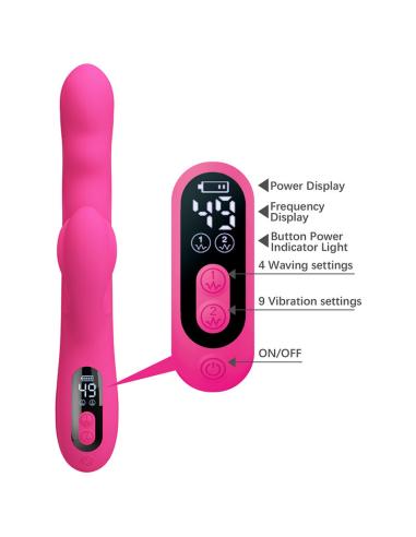 Pretty love - winters vibrador rabbit multifunción con pantalla led rosa