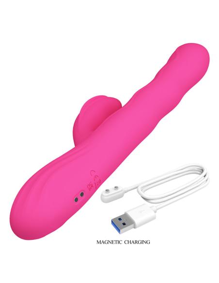 Pretty love - winters vibrador rabbit multifunción con pantalla led rosa