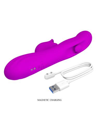 Pretty love - yalanda vibrador rabbit oscilante con pantalla led morado