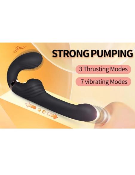 Nalone - allow vibrador doble con rotación y empuje negro