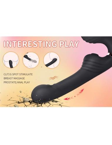 Nalone - allow vibrador doble con rotación y empuje negro