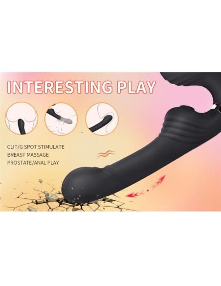 Nalone - allow vibrador doble con rotación y empuje negro
