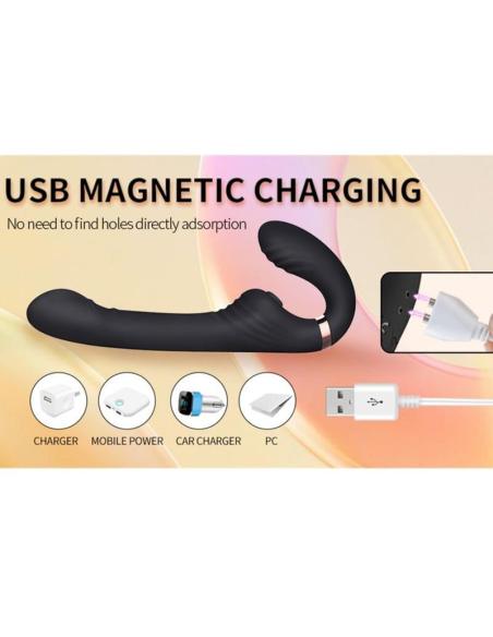 Nalone - allow vibrador doble con rotación y empuje negro