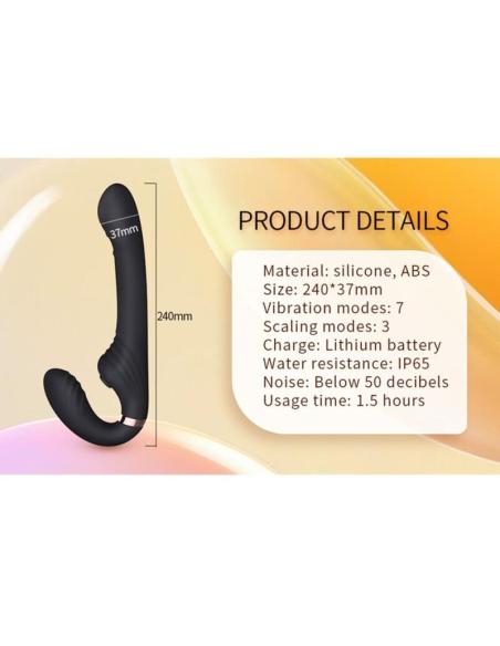 Nalone - allow vibrador doble con rotación y empuje negro