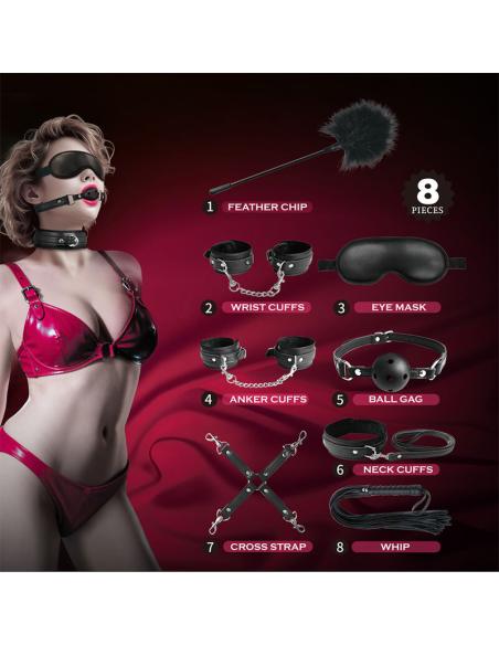 Pretty love - kit bdsm 8 piezas negro