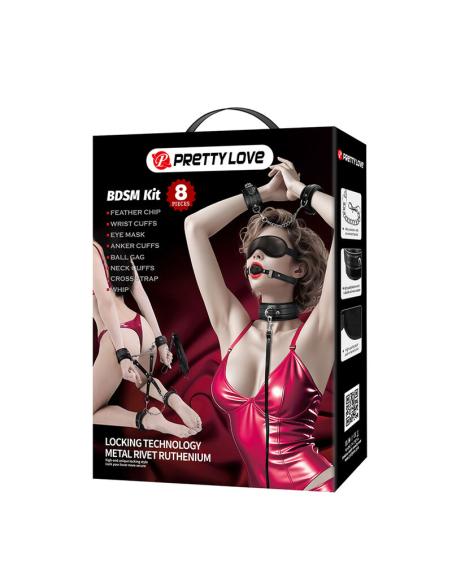 Pretty love - kit bdsm 8 piezas negro