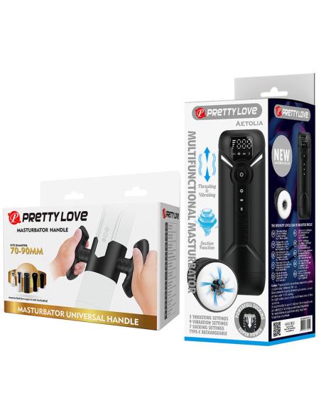 Pretty love - aetola masturbador automático multifunción con soporte negro