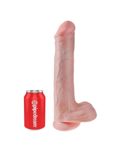 King cock - dildo realista con testículos y ventosa 38 cm color natural