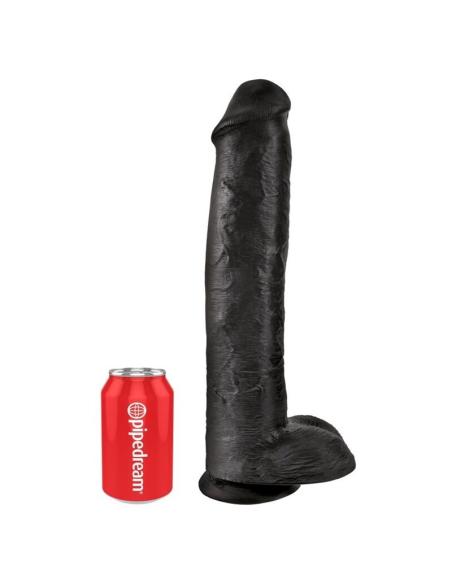 King cock - dildo realista con testículos 38 cm color negro