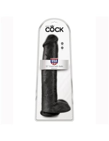 King cock - dildo realista con testículos 38 cm color negro