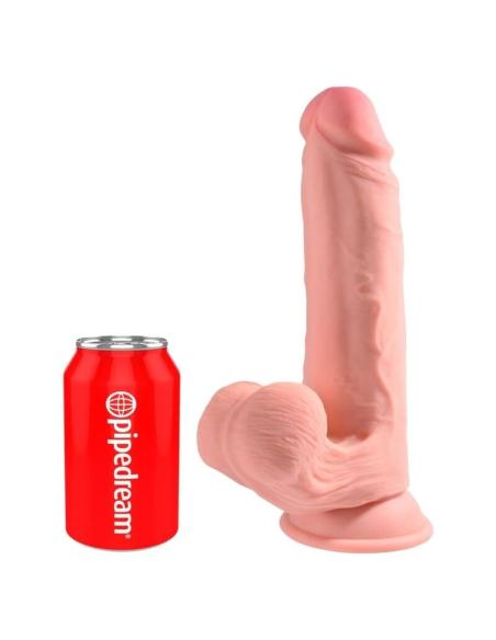 King cock plus - dildo realista triple densidad con testículos oscilantes 23 cm color natural