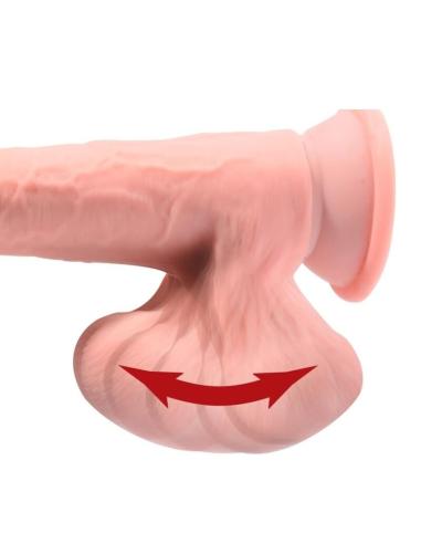 King cock plus - dildo realista triple densidad con testículos oscilantes 23 cm color natural