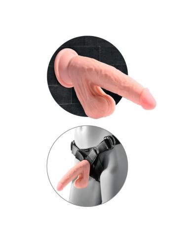 King cock plus - dildo realista triple densidad con testículos oscilantes 23 cm color natural