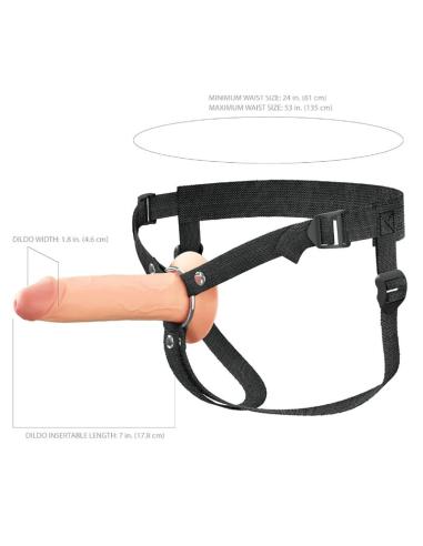 Fantasy x-tensions elite - arnés con dildo hueco de silicona 17,8 cm