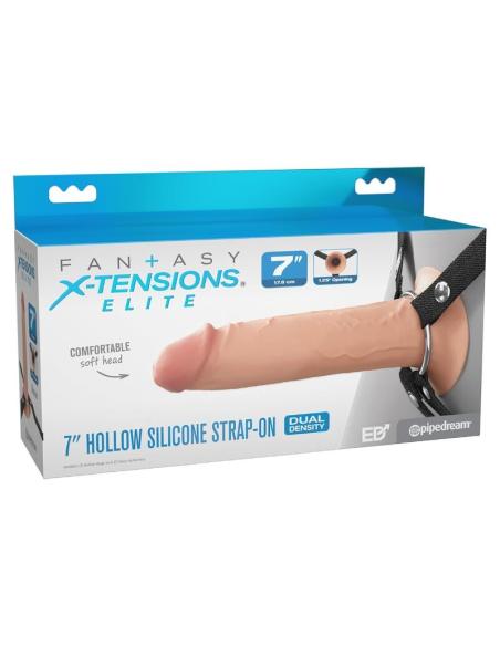 Fantasy x-tensions elite - arnés con dildo hueco de silicona 17,8 cm