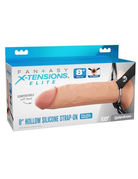 Fantasy x-tensions elite - arnés con dildo hueco de silicona 20,3 cm