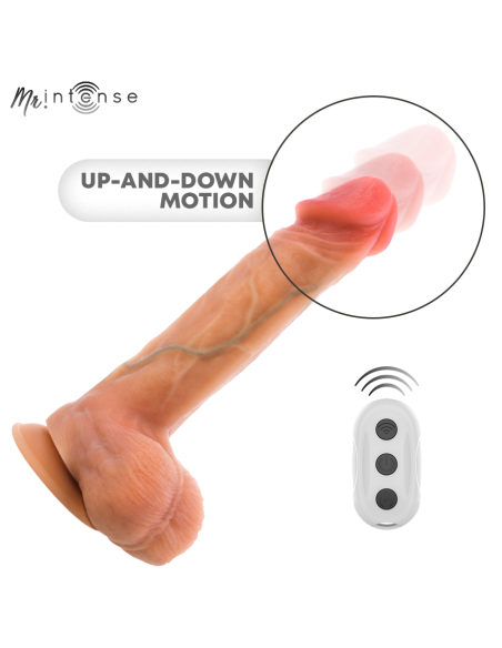 Mr intense - logan dildo vibrador silicona con efecto calor y control remoto 20 cm -ø- 4.1 cm