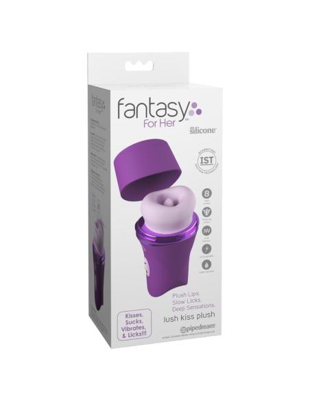 Fantasy for her - lush kiss plush purple estimulador clitoral de succión y lamido