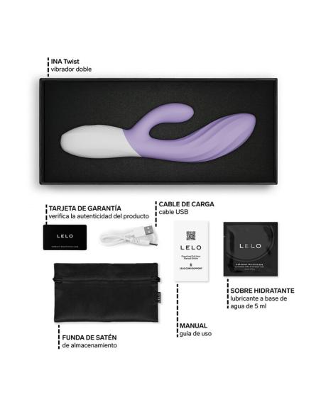 Lelo - ina twist vibrador rabbit punto g y clítoris lavanda