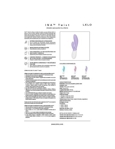 Lelo - ina twist vibrador rabbit punto g y clítoris lavanda