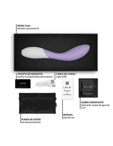Lelo - mona twist vibrador para punto g recargable app control lavanda